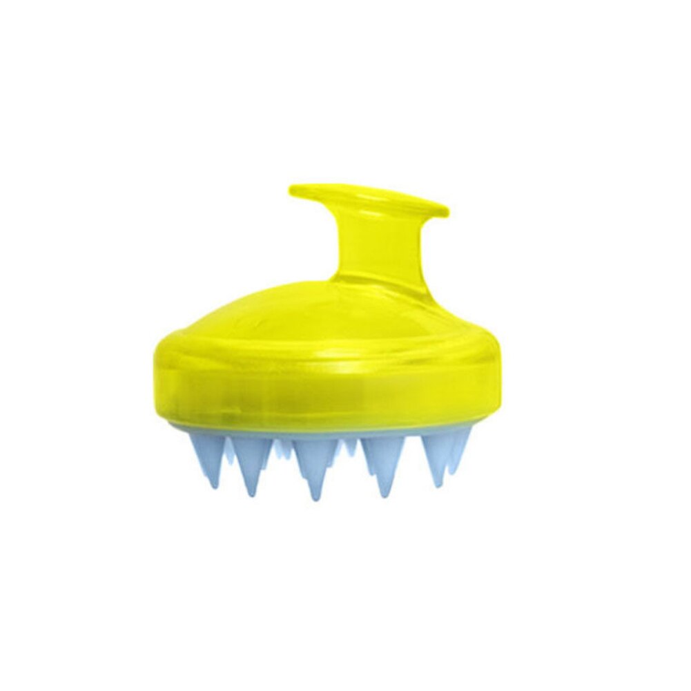 Dropship cabeça de silicone suave escova de massagem de cabelo escova de banho couro cabeludo estimular a massagem do couro cabeludo crescimento do cabelo pente: YELLOW