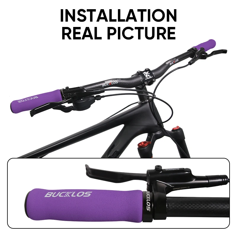 BUCKLOS Mtb Bicycle Grips Sponge Shock-absorbing Cycling Handlebar Sleeve Antislip Bike Handlebar Grip Comfort BMX Parts: PURPLE