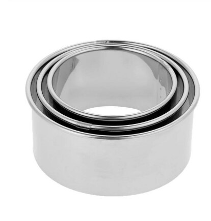 3Pcs Portable Dumplings Cutter Mould Cookie Pastry Maker Stainless Steel Dough Cutting Tool Round/Flower Shaped Kitchen Gadgets: 3pcs round