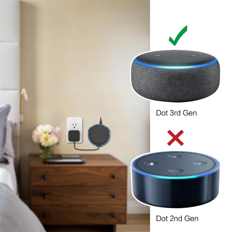 Soporte de montaje en pared Echo Dots, soporte de gestión de cables para Alexa Echo Dot3rd Gen, auriculares inalámbricos bluetooth, altavoz, soporte de montaje en pared