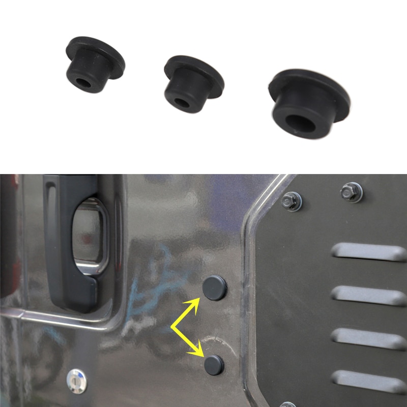 Tailgate Door Round Hole Plug Waterproof Dust Plugs for Jeep Wrangler JL Black Car Exterior Accessories