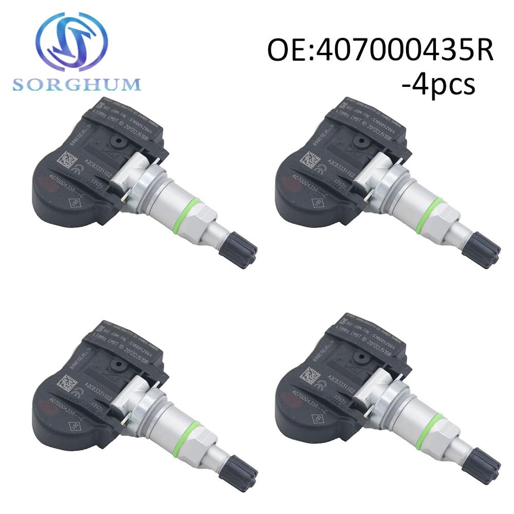 4 st 407000435r tpms däcktryckssensor för renault megane laguna fluence latitude 433 mhz 40700-0435r, s180052064z