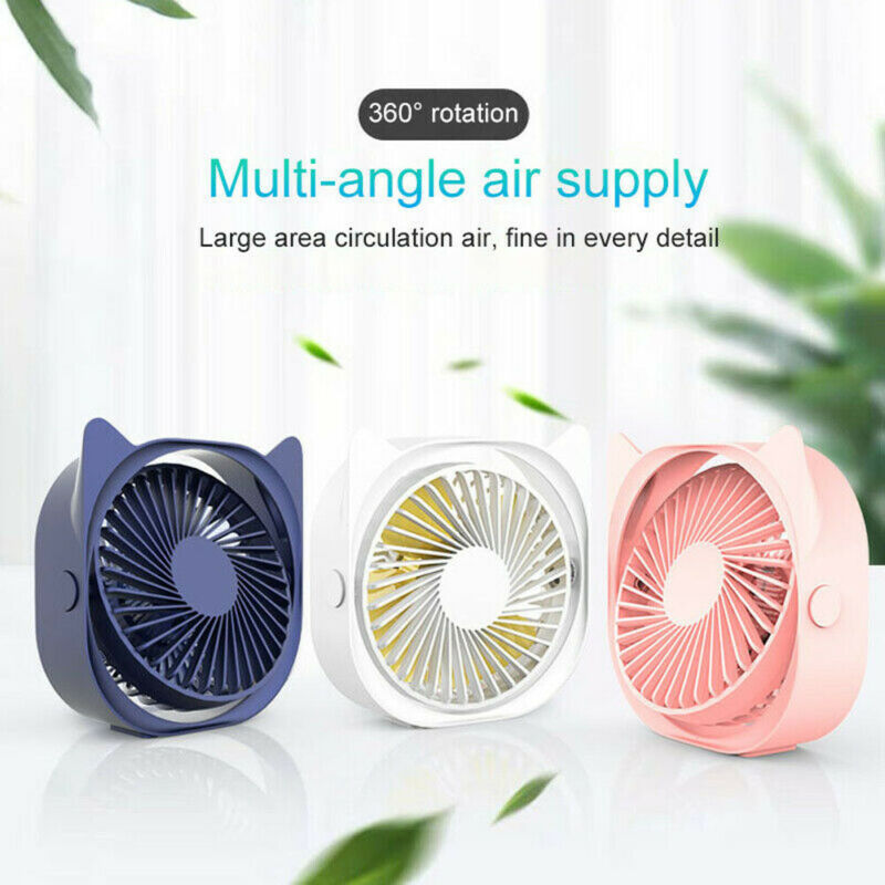 3 färger 360 ° mini kylfläkt bärbar usb desktop fläkt 3 hastighet sommar kylfläkt för kontor bil hem resa strand
