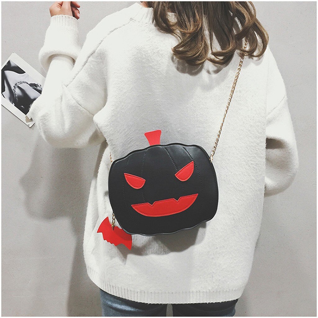 Leuke Halloween Vrouwen Pu Schoudertas Pompoen Tote Crossbody Handtas Messenger Bags Purse Sac EEN Hoofd # T1G