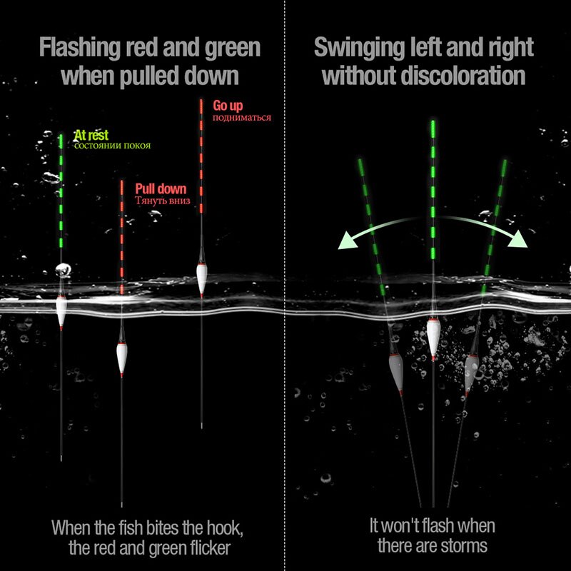 Tyngdekraftssensor fiskeri flyde lys nat lysende fiskeri svømmer automatisk minde fiskeri svømmer med knap batteri  cr425