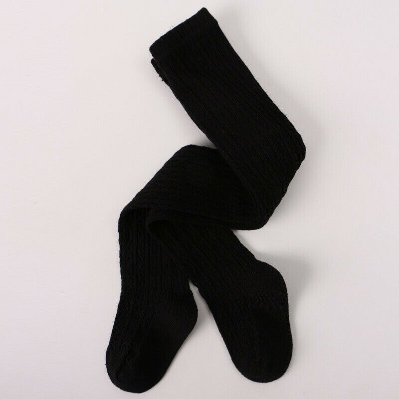 0-4Y Kids Peuter Baby Meisjes Panty Solid Warm Katoen Panty Panty Broek: Black / 4 to 6Years