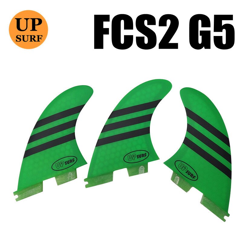 Aletas de surf G7/G5/G3 fcs2, quilla para deportes acuáticos, aleta de paddle up: G5 Green