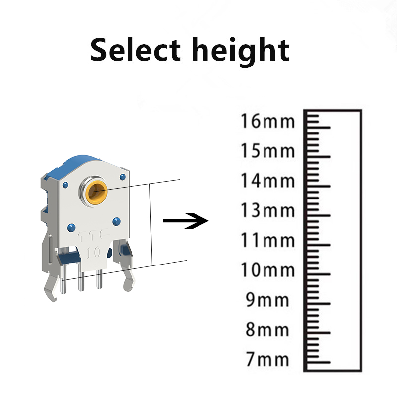 TTC 7/8/9/10/11/12/13/14/15/16mm Rotary Mouse Scroll Gold Wheel Encoder With 1.74mm Hole Mark,20-40g For PC Mouse Dustproof