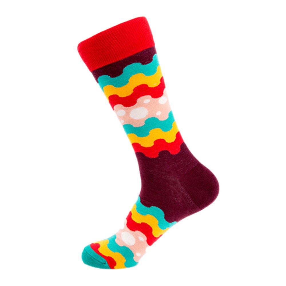 25#  kleurrijke herfstsokken voor dames in buis casual katoenen sokken met print bedrukte meerkleurige sokken носки мужские длинные: C