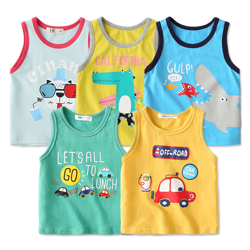 5 Packs Baby Underwears Cotton Cartoon Camisoles Clothing Newborn Infant Vest Kids T-shirt Children's Clothes Boy Girl Tops Tees