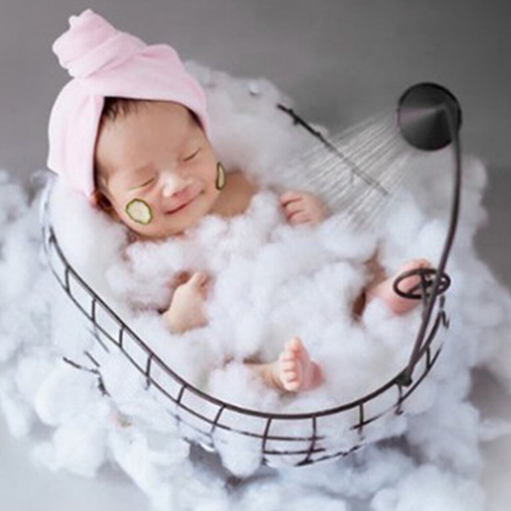 Studie dekoration rustfri posering fotografering rekvisitter udhulet tilbehør nyfødt baby jern kurv sofa holdbart badekar