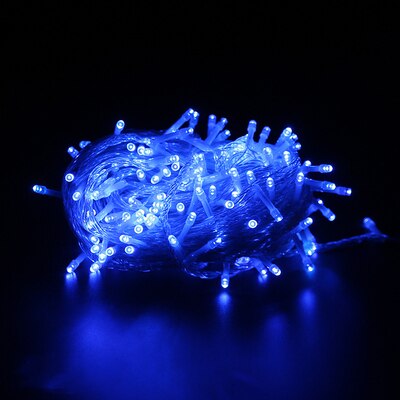 LED guirlande lumineuse pile 1M/ 2M/5M/10M noël chaîne lumière lumières/mariage/LED décoration lampe série batterie: Blue / 5M 50LED