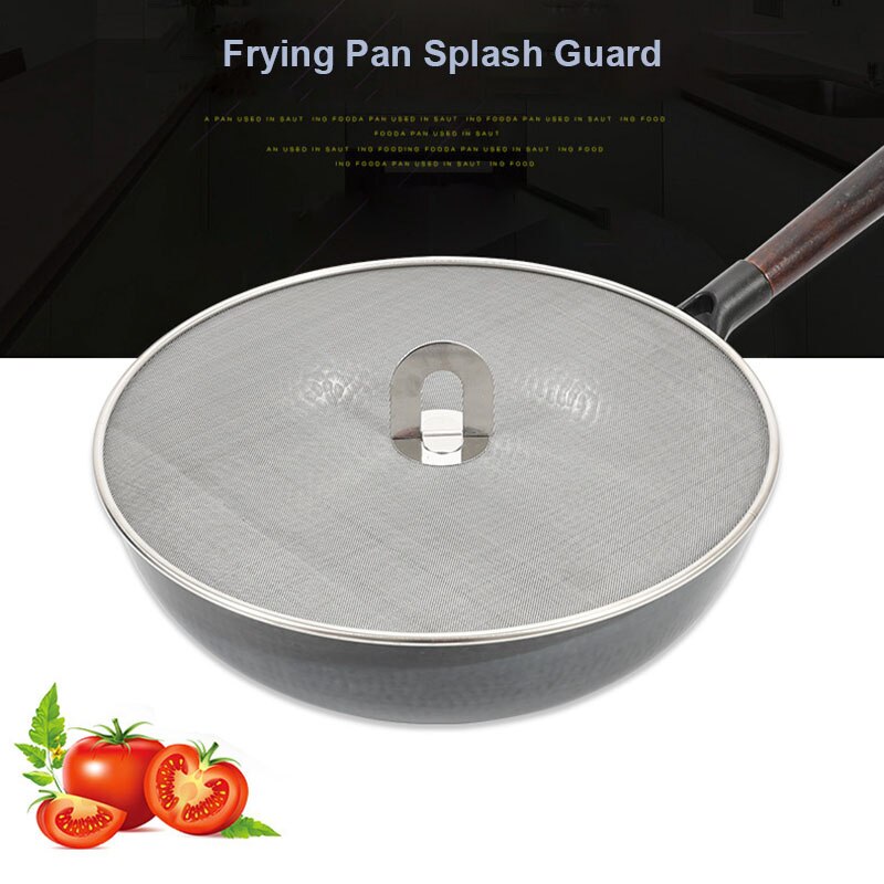 Frying Pan Splash Guard Stainless Steel Pot Cover Lid Mesh Fat Oil Frying Pan Splatter Screen Tool household Pot Mesh Lid