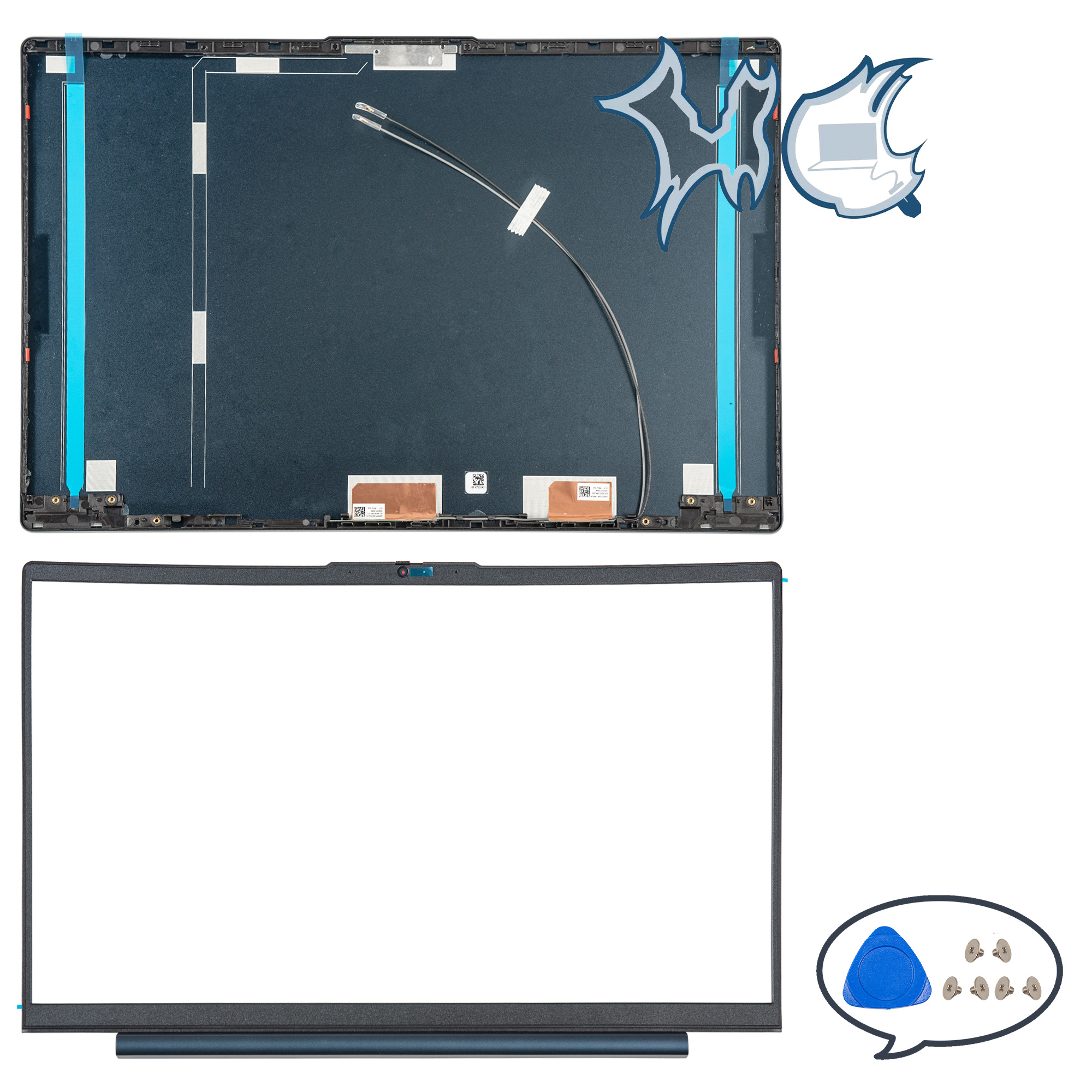 Case For Lenovo Ideapad 5 15IIL05 15ITL05 15ARE05 15ALC05 LCD Back Cover Screen Lid Front Bezel Hinges Palmrest Bottom Shell: GRAY