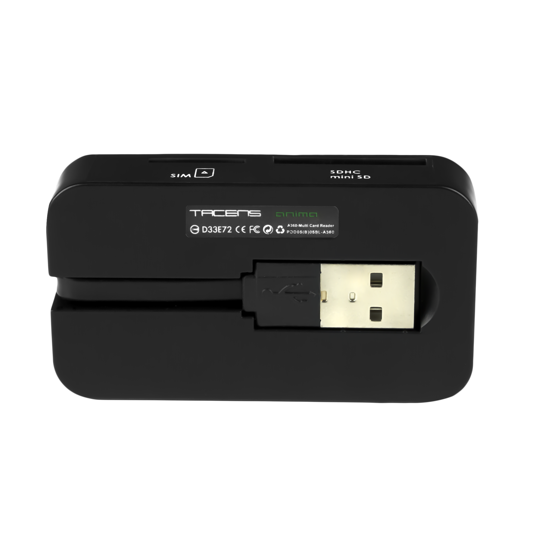 Tacens Anima ACRM2- Lector de tarjeta multiple (rápido y ligero, USB 2.0, 6 slots) color negro