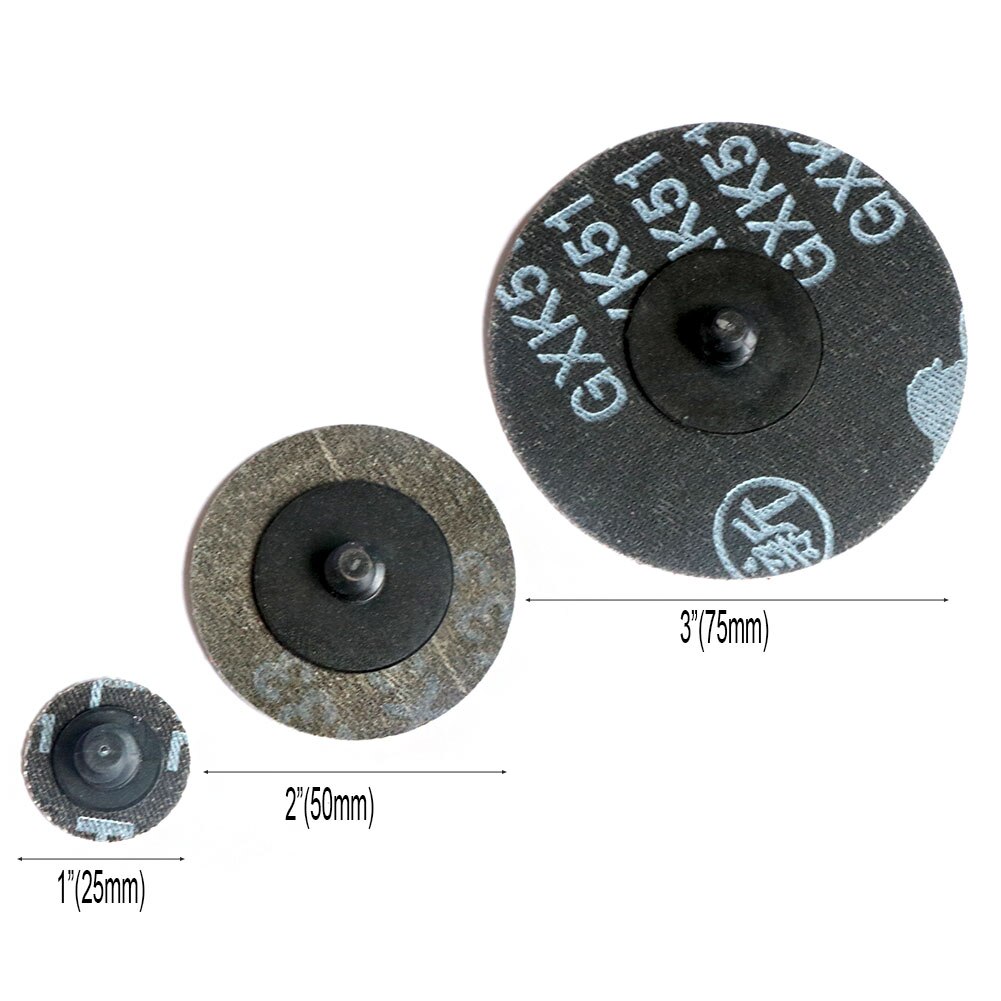 Disco de lijado Tipo R, disco abrasivo de papel de lija, 50/60 piezas, 2 pulgadas, 1 &quot;, 3&quot;, 75mm, 50mm, 24/36/40/80/120/240/320 de grano