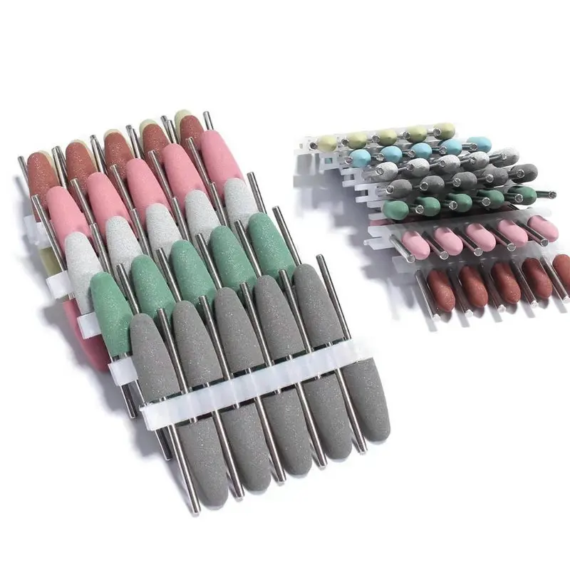 10 teile/satz Silikon gummi Polierer Schleifen Kopf 2,35mm Schaft Nagel bit Nagel Elektrische Maniküre Bohrer Maschine Zubehör