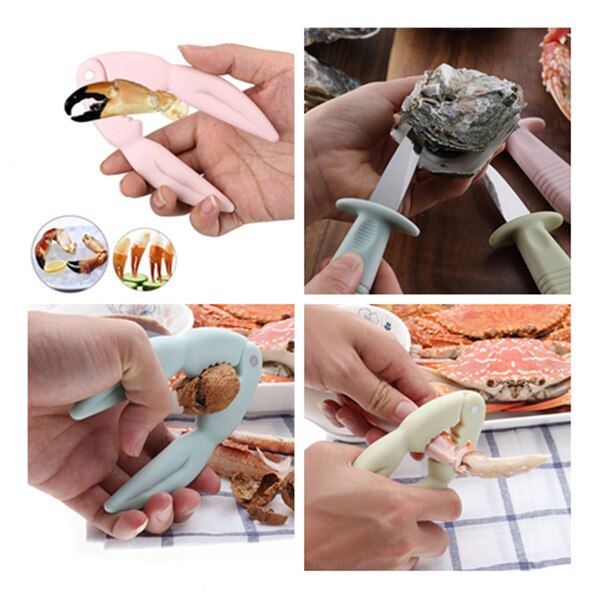 Creatieve Moer Opener Walnoot Clip Huishouden Krab Eten Tool Krab Clip Sheller Keuken Crab Claw Tool Oyster Opener Mes Set