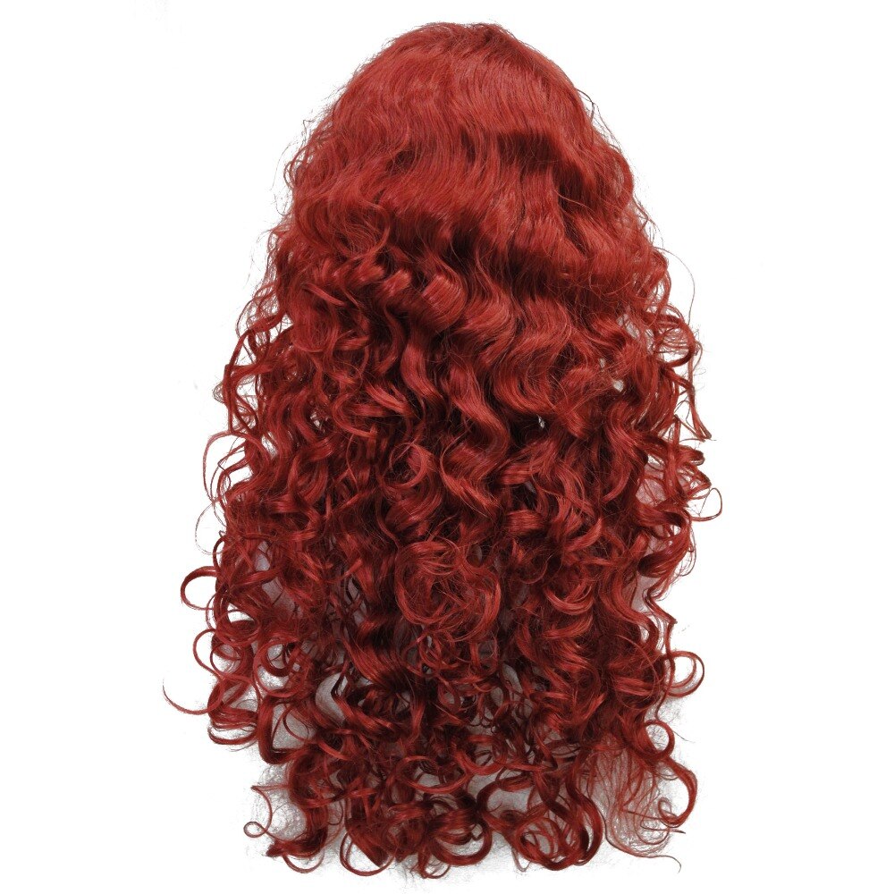 Long Curly Wig Women's Red/Black Synthetic Wigs Hair StrongBeauty
