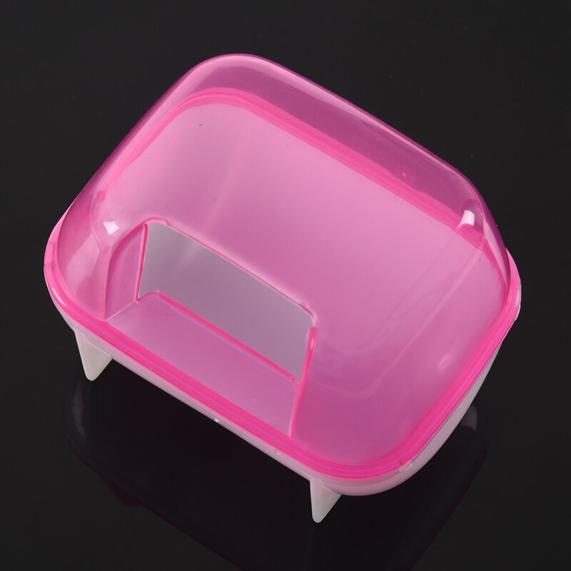 Roze witte kleine hamsters badzand kooi huisdier badkamer 10 x 7 x 7cm
