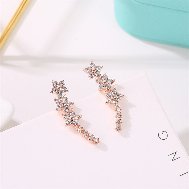 Koreaanse Rhinestone Oorbellen Sieraden Kroon Geometrische Ronde Stud Oorbellen Voor Vrouwen Charm Bloem Ster Maan Oorbel Sieraden: 13