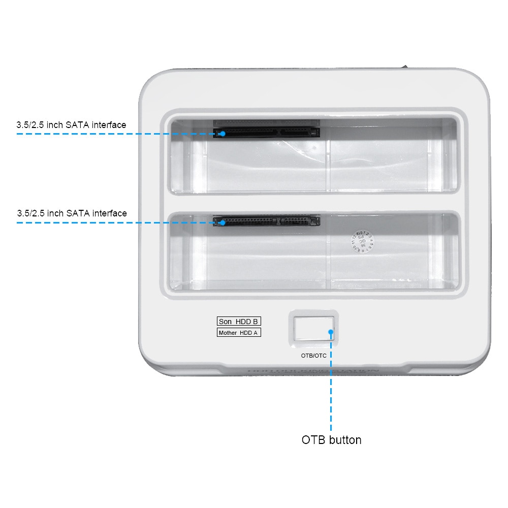 Usb 3.0 to sata hårddiskfodral dual bay extern hdd dockningsstation för 2.5 3.5 hdd/ssd  m2 tf sd kortplats hårddisk