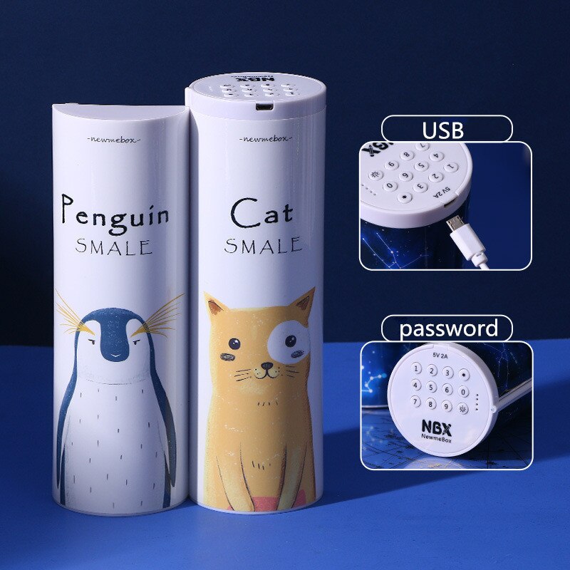 NewmeBox Quicksand translucent pencil case multifunction pencil box Combination lock cute pencil case with calculator pencilcase: 7