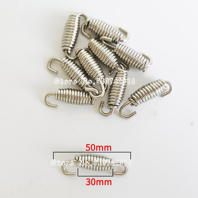 50mm 40mm molla di scarico universale per moto scarico in acciaio inossidabile tubo di collegamento centrale anteriore impostato di molle in metallo girevole: B  2pezzi