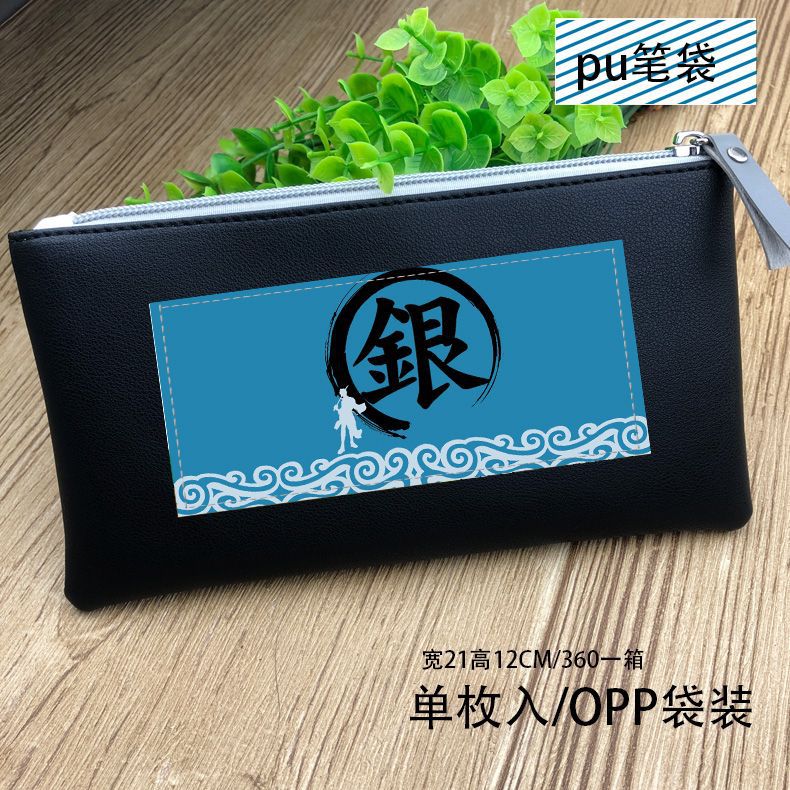 Anime One Piece PU Leather Pen Bag Luffy Stationery Bag Tony Tony Chopper Long Purse for: GINTAMA