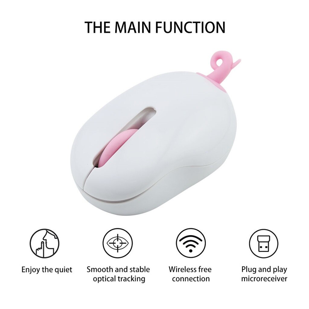 Wireless Mouse Silent Computer Mouse Portable Mute Mouse 2.4Ghz Wireless 1200DPI Cute Pig Mice for Laptop