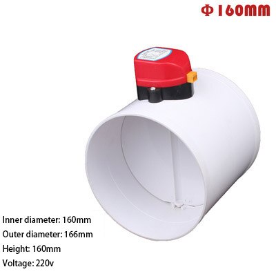 PVC Dämpfer Luft Ventil AC220V DC12V 24V Motorisierte Überprüfen Ventil für 3/4/5/6/8 zoll Rohr 80/100/125/150/200mm: AC220V OD160MM