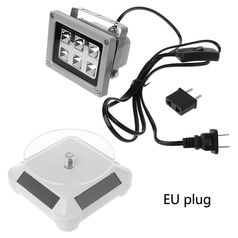60W UV Resin Solidify Photosensitive Curing Light Solar Powered Rotary Display Stand Turntable Kit for SLA DLP 3D Printer Parts: EU