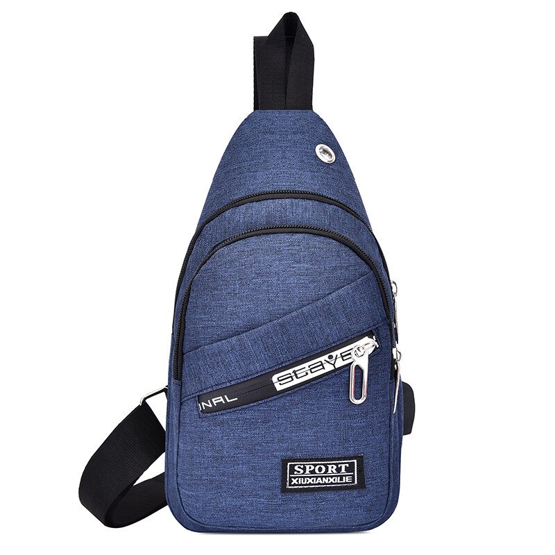 Male Shoulder Bags USB Charging Crossbody Bags Multifunctional Canvas Theft Chest Bags Short Trip Messengers Bag: 13