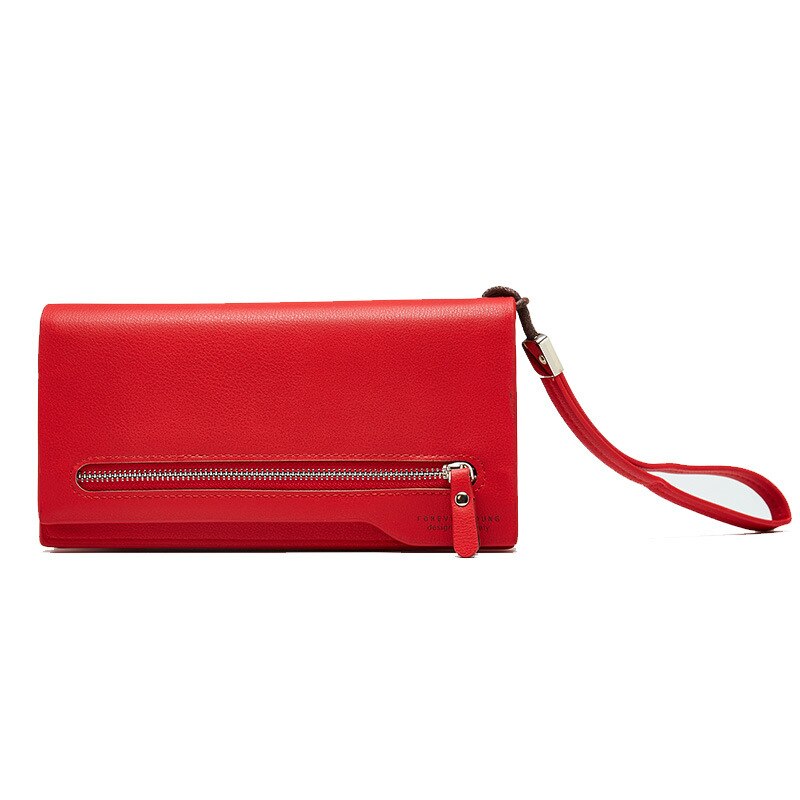 Women's Wallet Female PU Leather Wallet Lady's Clutch Leisure Purse Women Wallets Long Coin Purse Card Holders Carteras: Red