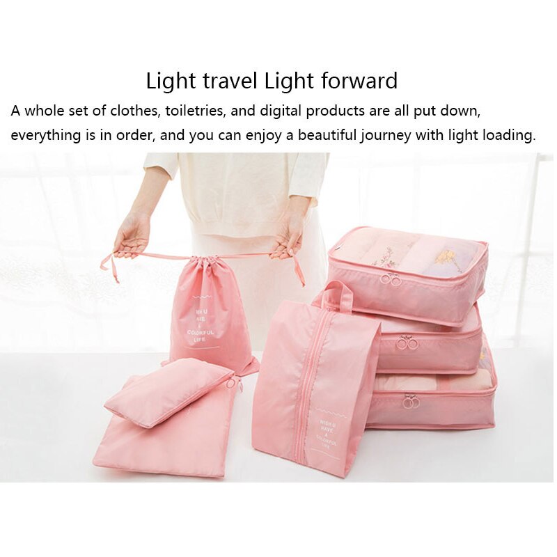 7 pieces Set Travel Organizer Storage Bags Suitcase Packing Set Storage Cases Portable Luggage Organizer Clothes Shoe Tidy Pouch