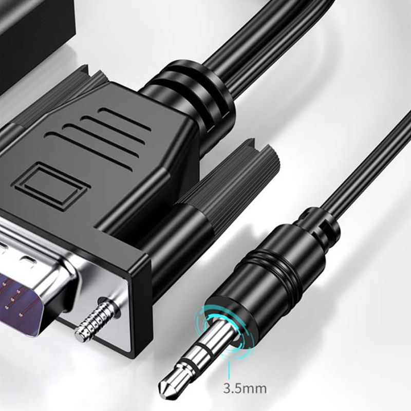 Vga Naar Hdmi-Converter Kabel Vrouwelijke Vga Male Naar Hdmi-Adapter Met 3.5 Mm Uitgang Voor Pc Laptop naar Hdtv Projector