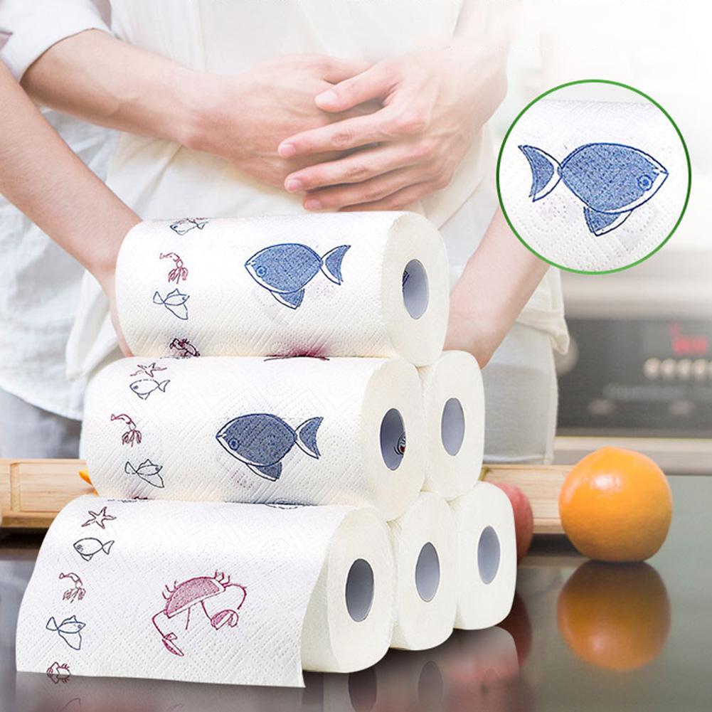 3 rollos de paño de limpieza de papel desechable para cocina, absorción de aceite, lavador de manos, removedor de toallas, vajilla de pañuelos de fruta