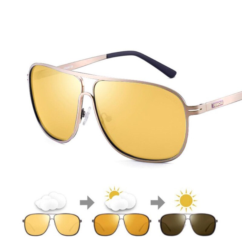 Fenchi mænd nattesyn briller polariseret gul anti-refleks linse solbriller kørsel nattesyn beskyttelsesbriller til bil vision nocturna: 5025 c 3