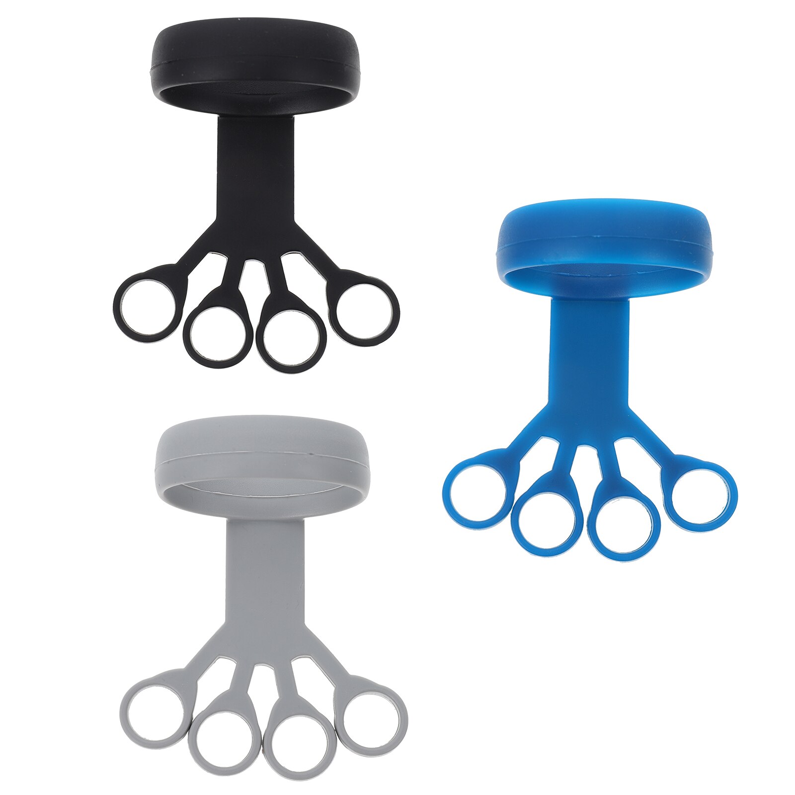 3pcs Silicone Finger Grips Hand Strength Rehabilitation Device for Pianist