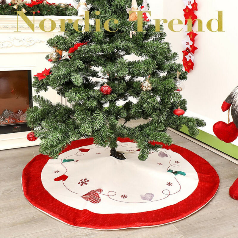 120Cm Gebreide Wol Kerstboom Rok Voor Huis Decoraties Mat Schort