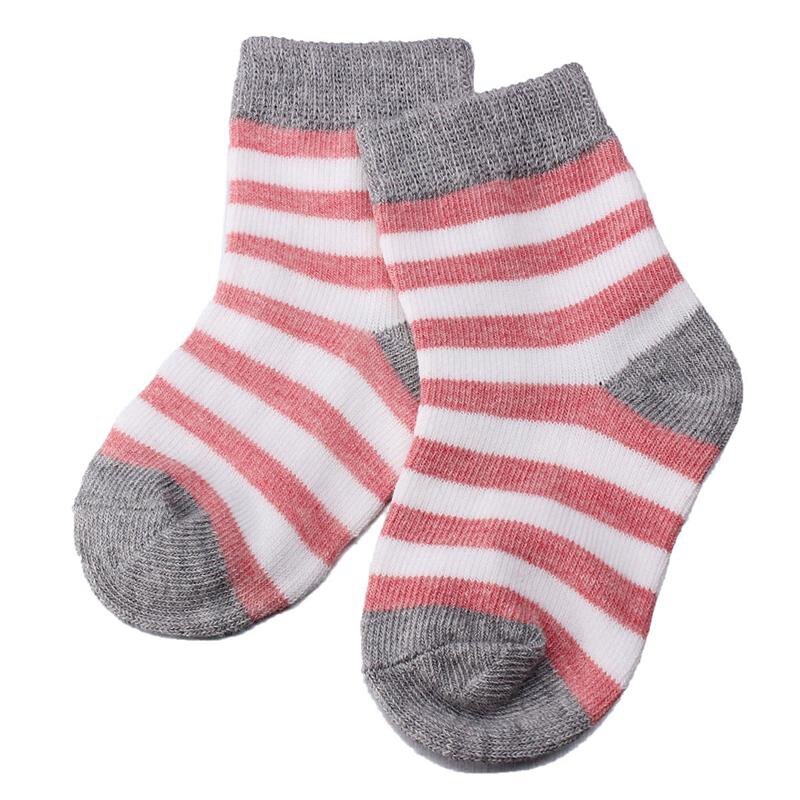 4 Paare Baby Kleinkind Jungen Mädchen freundlicher Weiche Baumwolle Socken Streifen Polka Punkt SocksColors: Rosa Größen: M (1-3 Jahre)