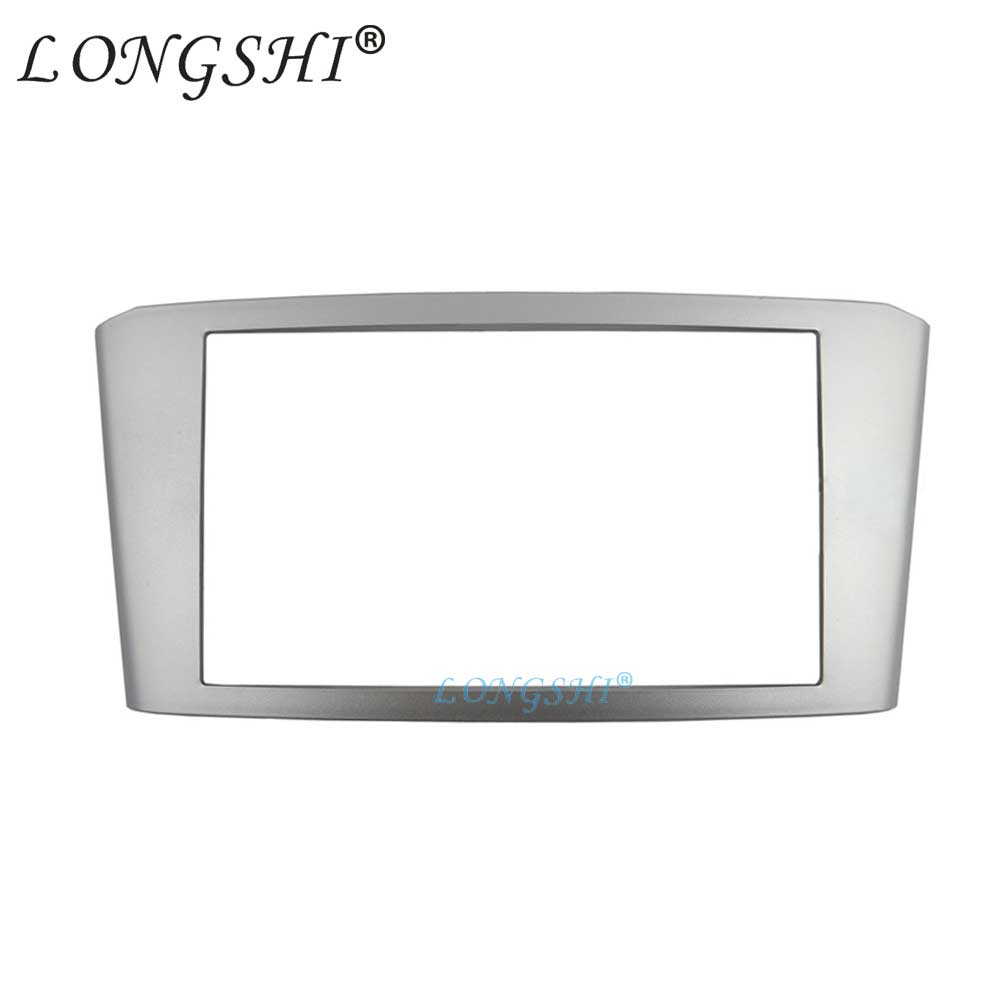 Panel adaptador de placa frontal para coche LONGSHI con doble Din para Toyota Avensis 2003, reproductor estéreo y DVD, Marco 2 Din: Plata / 173x98mm