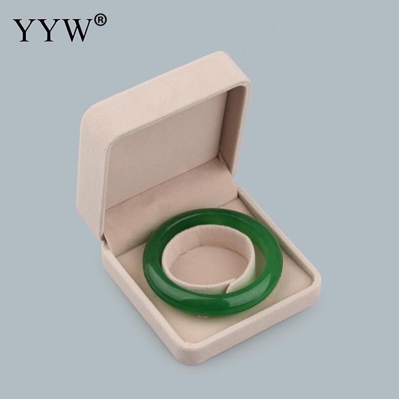 Caja de joyería de terciopelo rosa de lujo, pulseras, collares, anillos, pendientes, caja de embalaje para joyería, , caja de boda para mujer: e 90x90x40mm