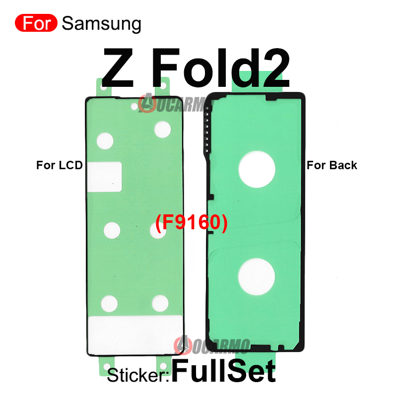 Para Samsung Galaxy Fold 1/Z Fold2/Z Fold3 Z Flip 5g F7000 F7070 F9000 F9160 F926 pegatina frontal LCD contraportada pegamento adhesivo: Azul cielo