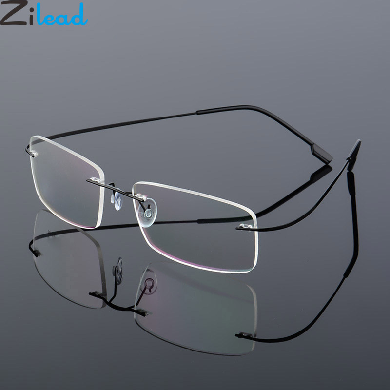 Zilead Ultralight Titanium Rimless Glasses Men Opt Grandado
