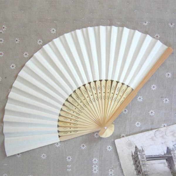 Sommer mini fan kinesisk bambus folding papir mønsterfri håndvifte hjem dekor: 1