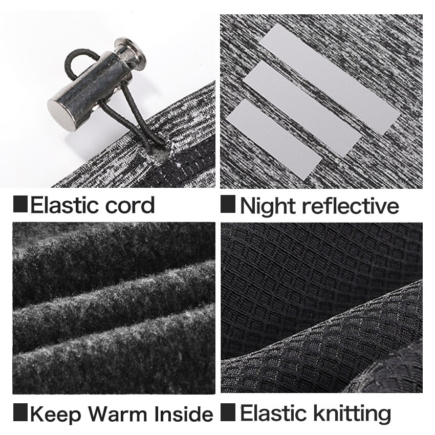 Bandana de ciclismo para hombre, pañuelo resistente al viento, grueso y cálido, elástico, ajustable, reflectante nocturno, para exteriores, Invierno