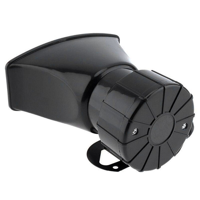 Universal motorcykel bil alarm lyd 7 tone horn 12v 100w politi sirene horn højttaler (sort)