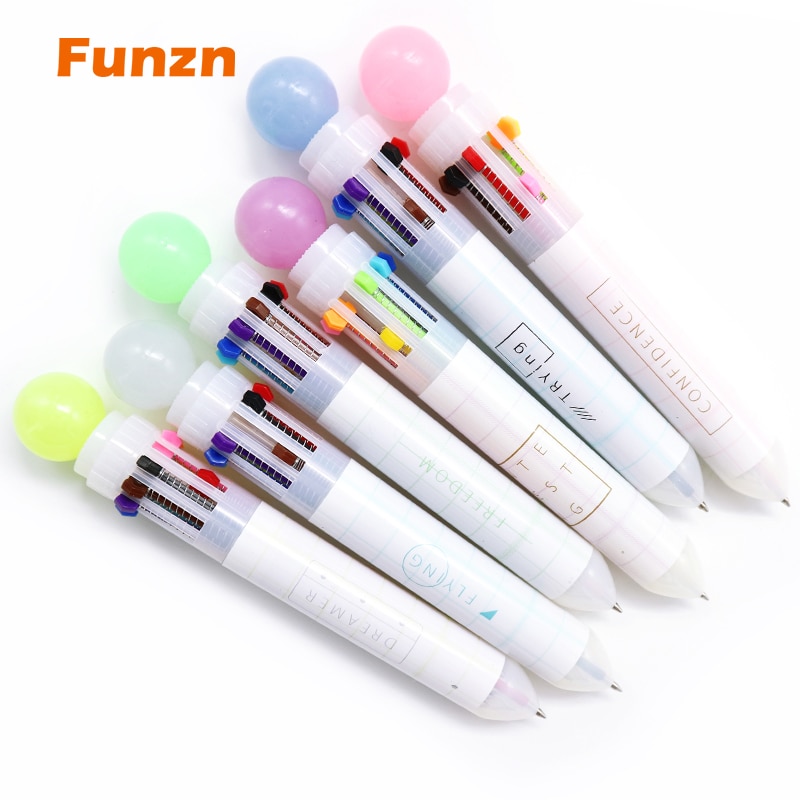 Funzn 0.5 mm 10 colors ballpoint pens for writing Chancellery simple office school supplies ball pen luxury nurses