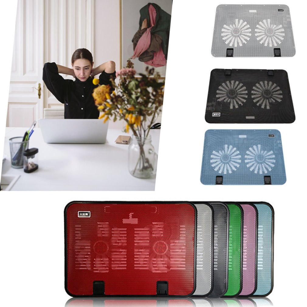 Notebook Cooler Cooling Fan Computer Notebook Bracket Cooling Base Abs Engineering Material + Metal Mesh